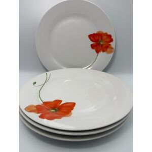 Corsica Home Poppy Porcelain Salad Plates 7.5" Discontinued Set of 4